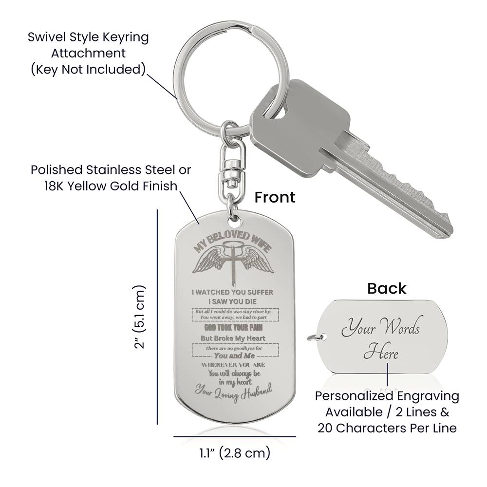 My Beloved Wife From Your Loving Husband | Personalized Dog Tag Keyring