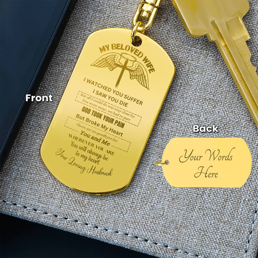 My Beloved Wife From Your Loving Husband | Personalized Dog Tag Keyring