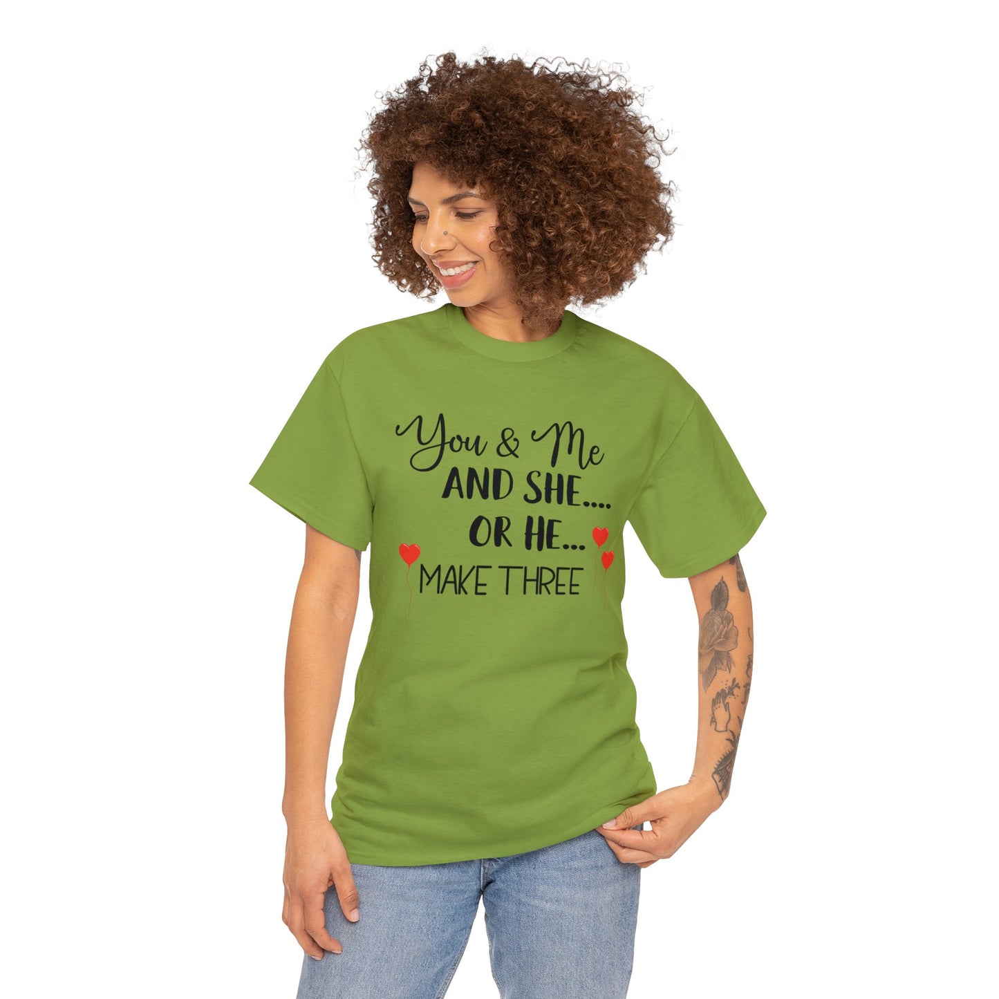 You and Me and She or He Make Three Custom Tshirt Maternity Gift Unisex