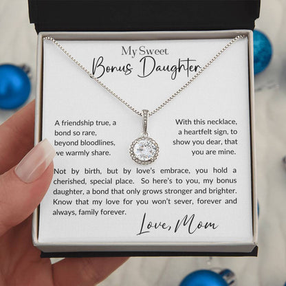 To My Sweet Bonus Daughter | You Are Dear to My Heart Eternal Hope Necklace