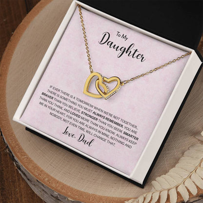 To My Daughter Love Dad | You Are Braver Than You Believe - Interlocking Hearts necklace